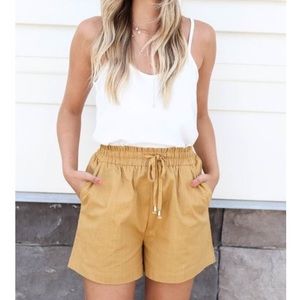 NEW Paper Bag Shorts Yellow Medium